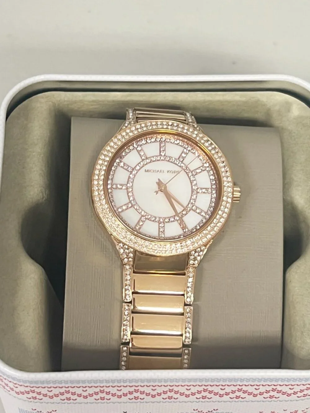 Michael Kors MK3313 Women's Rose Gold Tone Crystal Watch